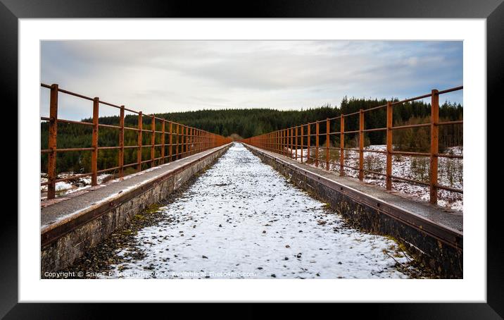A snow covered old railway viaduct at the Big Water of Fleet and Galloway Forest Framed Mounted Print by SnapT Photography