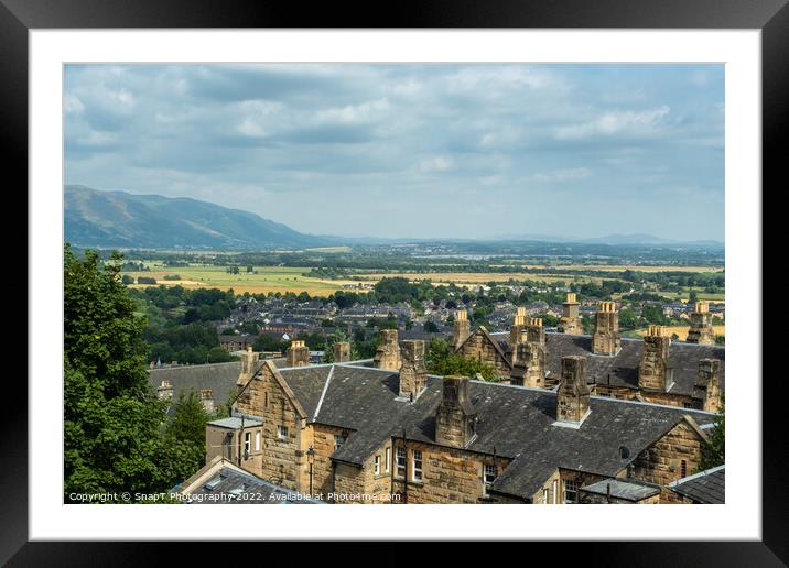 View over Stirling, the Forth Valley and Ochil Hills in the background Framed Mounted Print by SnapT Photography