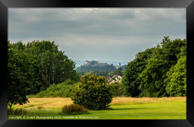View of Stirling Castle from the site of the Battle of Bannockburn in summer Framed Print by SnapT Photography