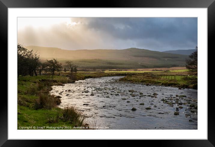The Water of Deugh near Carsphairn at sunset in winter Framed Mounted Print by SnapT Photography
