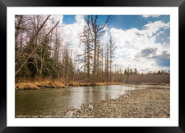 Beautiful small stream in British Columbia, Canada, in the Spring Framed Mounted Print by SnapT Photography