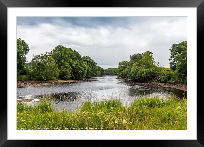 Looking downstream on the River Dee on a cloudy su Framed Mounted Print by SnapT Photography