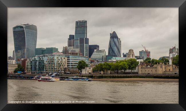 Cityscape of the Skyscrapers in the city of London financial district Framed Print by SnapT Photography