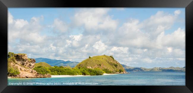 A tropical island in Komodo National Park near Rinca Island, Flores Framed Print by SnapT Photography