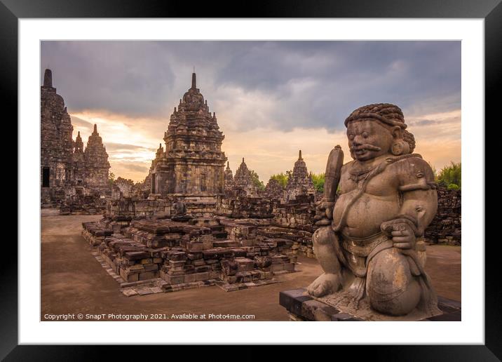Sunset at Sewu Temple, Prambanan Complex, Yogyakarta, Indonesia Framed Mounted Print by SnapT Photography