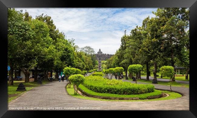 The entrance to the Borobudur temple near Yogyakarta, Indonesia Framed Print by SnapT Photography