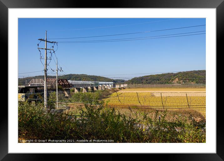 The 'Bridge of no Return' at the Korean DMZ from the South Korean side Framed Mounted Print by SnapT Photography