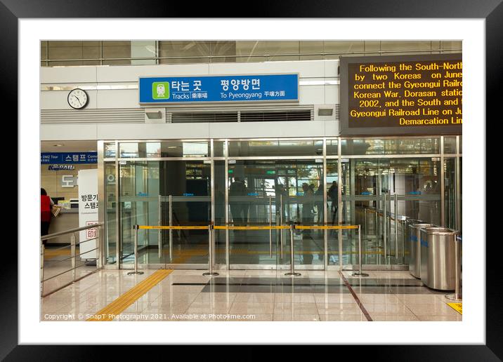 The train line to North Korea at the Dorasan Station at the South Korean DMZ Framed Mounted Print by SnapT Photography