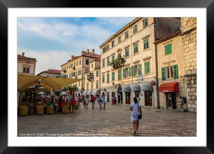 The Square of the Arms in the Old Town of Kotor, the UNESCO World Heritage Site, Montenegro Framed Mounted Print by SnapT Photography