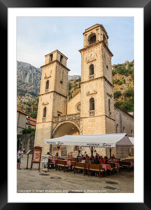 The Church of Saint Michael in the Old Town of Kotor, Montenegro Framed Mounted Print by SnapT Photography