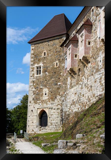 The outer wall and watch tower on Ljubljana Castle / Ljubljanski grad, Ljubljana Framed Print by SnapT Photography