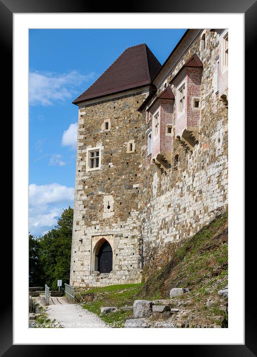 The outer wall and watch tower on Ljubljana Castle / Ljubljanski grad, Ljubljana Framed Mounted Print by SnapT Photography