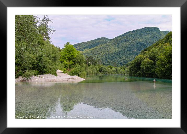 The confluence between the Soca and Tolminka Rivers at Tolmin, Slovenia Framed Mounted Print by SnapT Photography