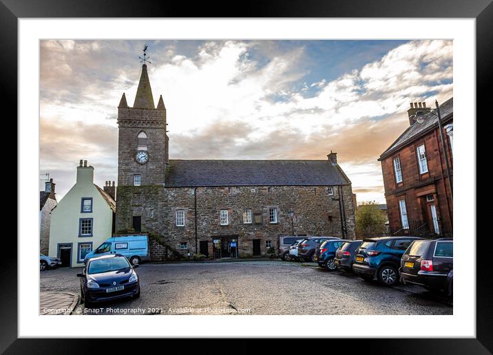 Kirkcudbright Tolbooth on the old High Street on a winters afternoon, Scotland Framed Mounted Print by SnapT Photography