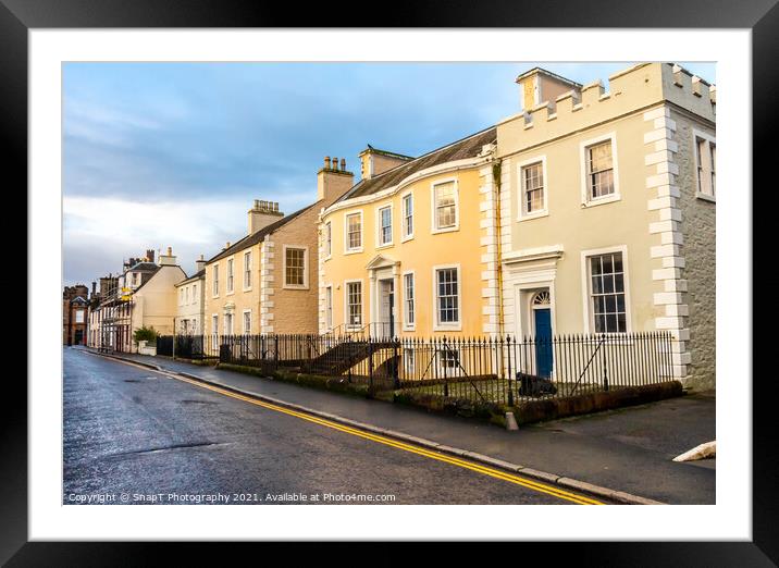 Buildings in the old High Street in Kirkcudbright, Galloway, Scotland Framed Mounted Print by SnapT Photography