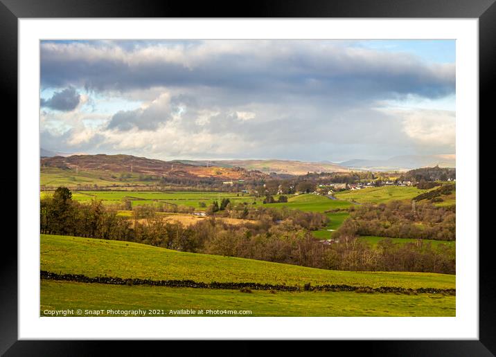 A view of the Ken valley landscape in the Glenkens, with Dalry in the distance Framed Mounted Print by SnapT Photography