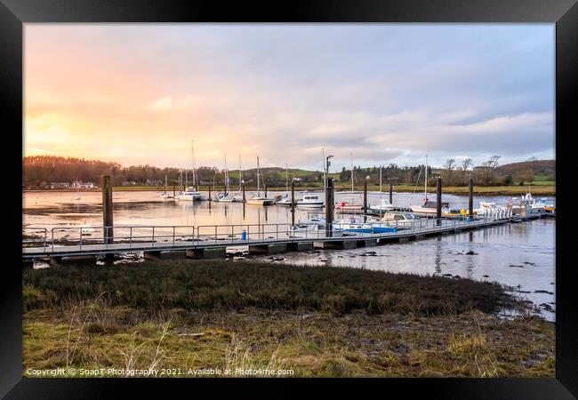 Sunset over Kirkcudbright pier and harbour, Dumfries and Galloway, Scotland Framed Print by SnapT Photography