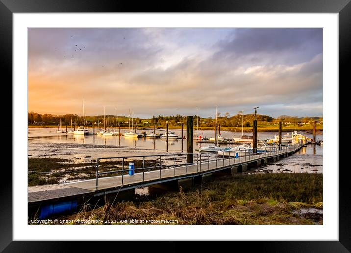 Sunset over Kirkcudbright pier and harbour, Dumfries and Galloway, Scotland Framed Mounted Print by SnapT Photography