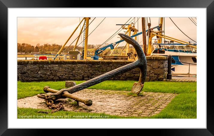 Large ship anchor displayed at Kirkcudbright harbour, Scotland Framed Mounted Print by SnapT Photography