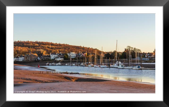 Landscape of Kirkcudbright and the River Dee estuary at sunset Framed Mounted Print by SnapT Photography