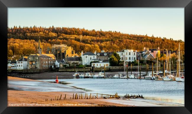 Kirkcudbright and the River Dee estuary at sunset Framed Print by SnapT Photography