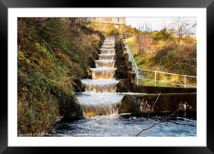 Earlstoun salmon ladder or fish pass, at Earlstoun Power Station Framed Mounted Print by SnapT Photography