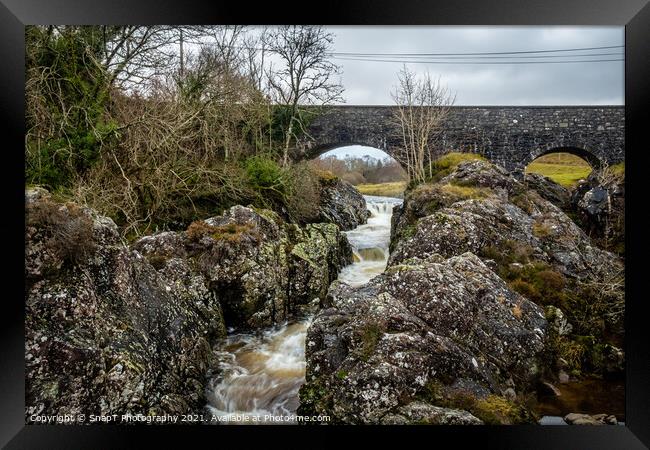 College Linn Waterfall on the Water of Ken at Kendoon, Scotland Framed Print by SnapT Photography