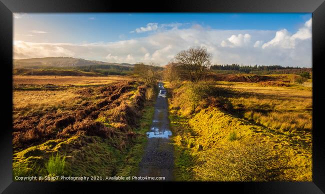 The remains of the old Galloway Railway train line or paddy line at Mossdale Framed Print by SnapT Photography