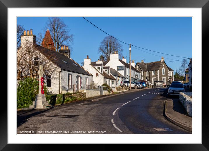 The main street on the A713 Ayr Road in St. John's Town of Dalry, Scotland Framed Mounted Print by SnapT Photography