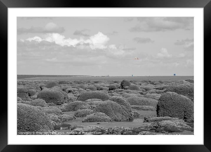 Kite flying at Old Hunstanton Framed Mounted Print by Philip Skourides