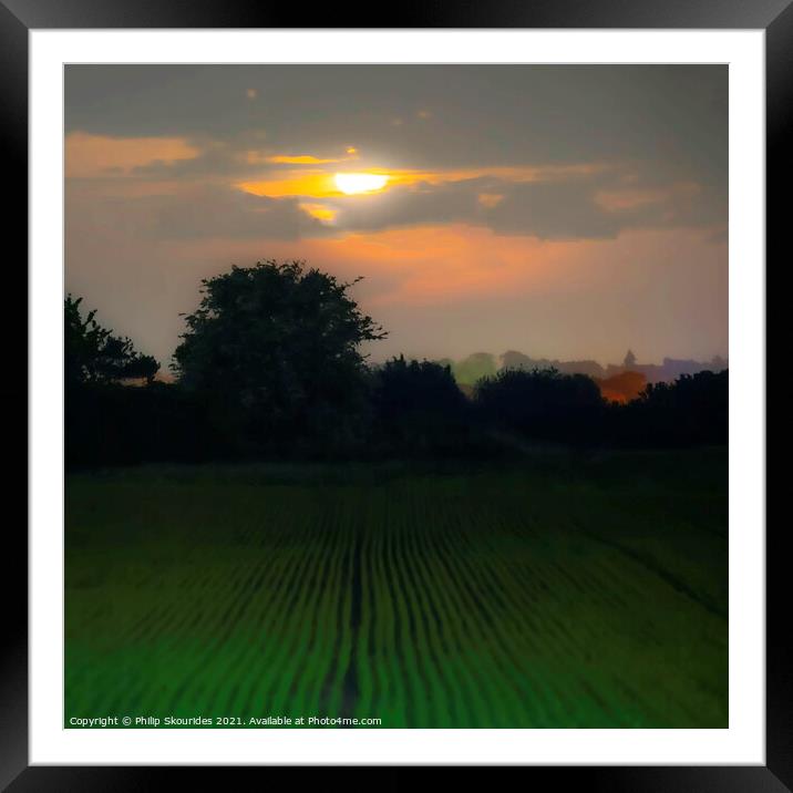 Moonrise in Norfolk Framed Mounted Print by Philip Skourides