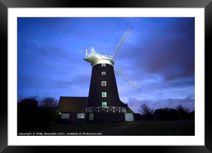 Windmill North West Norfolk Framed Mounted Print by Philip Skourides