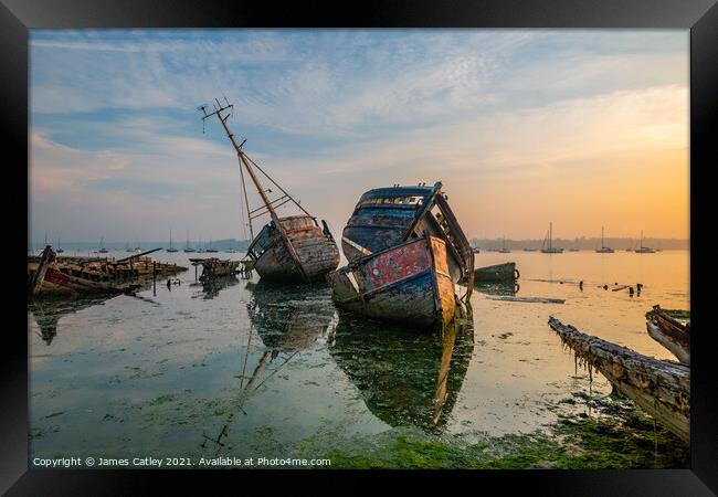 Pin Mill Sunrise Framed Print by James Catley