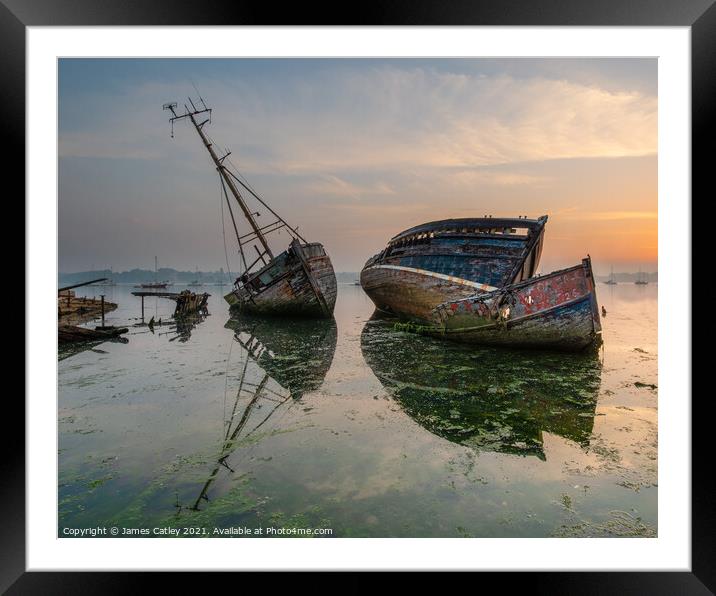 Pin Mill Reflection Framed Mounted Print by James Catley