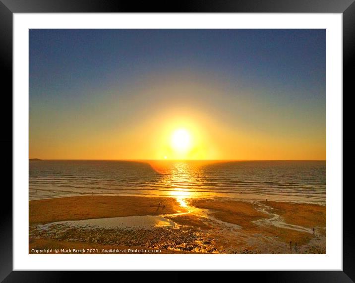 Cornwall Sunset Framed Mounted Print by Mark Brock