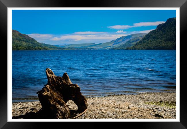 View down Ullswater in the Lake District Framed Print by Peter Taylor