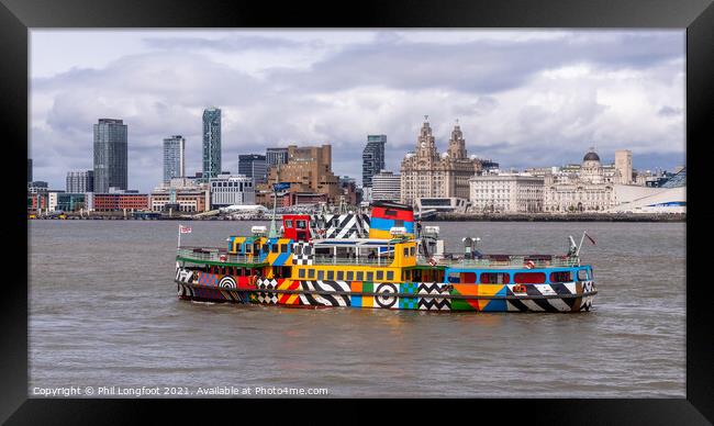 Mersey Ferry Snowdrop with the famous Liverpool Waterfront in the background  Framed Print by Phil Longfoot