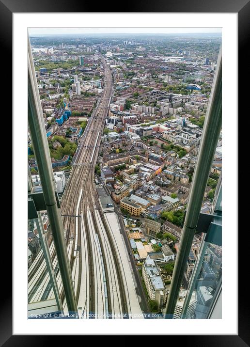 View from the Shard London of London Bridge Station  Framed Mounted Print by Phil Longfoot