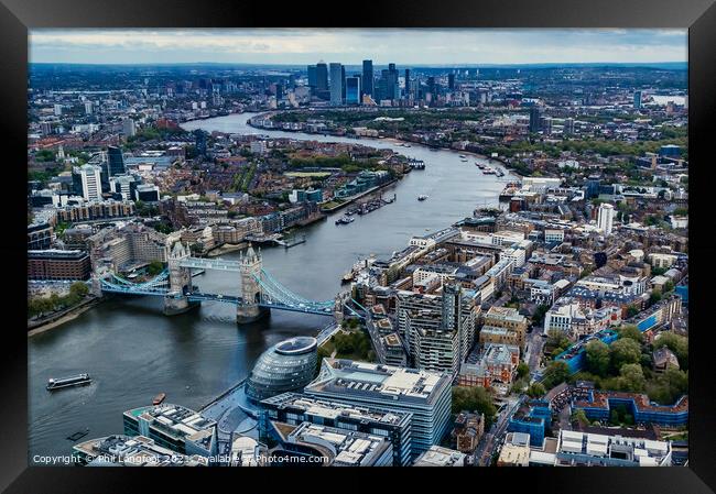River Thames from the Shard  Framed Print by Phil Longfoot