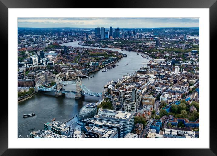 River Thames from the Shard  Framed Mounted Print by Phil Longfoot