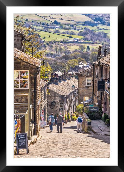 Haworth Steep Street Yorkshire Framed Mounted Print by Phil Longfoot