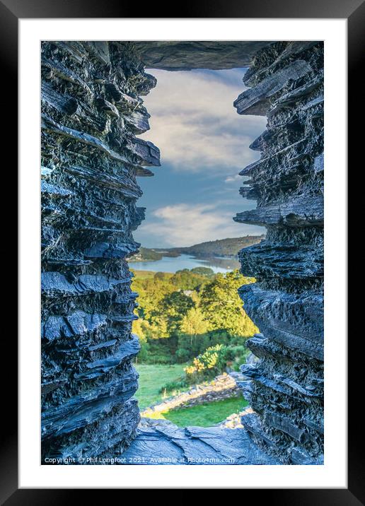 View of Llyn Padarn from Dolbadarn Castle  Framed Mounted Print by Phil Longfoot
