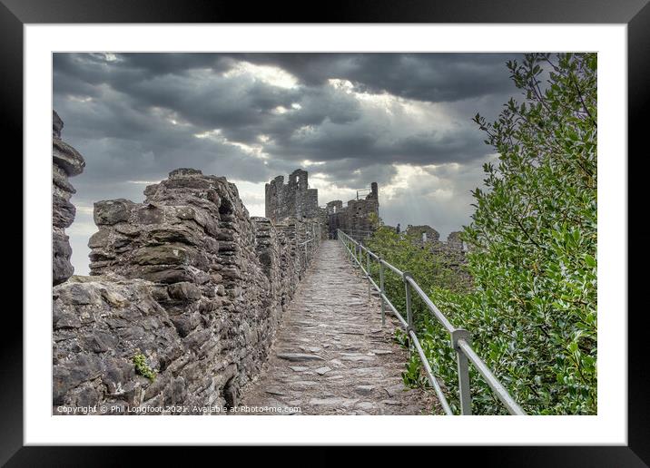 Conway Castle Wall Wales Framed Mounted Print by Phil Longfoot
