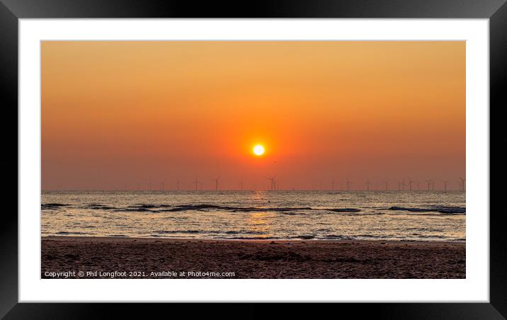 Sunset over Liverpool Bay near New Brighton UK Framed Mounted Print by Phil Longfoot