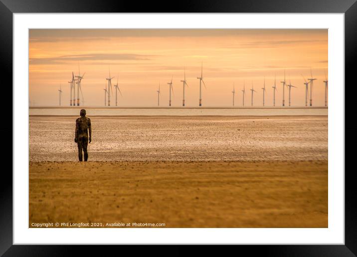 Iron Man alone on the beach - Crosby  Framed Mounted Print by Phil Longfoot