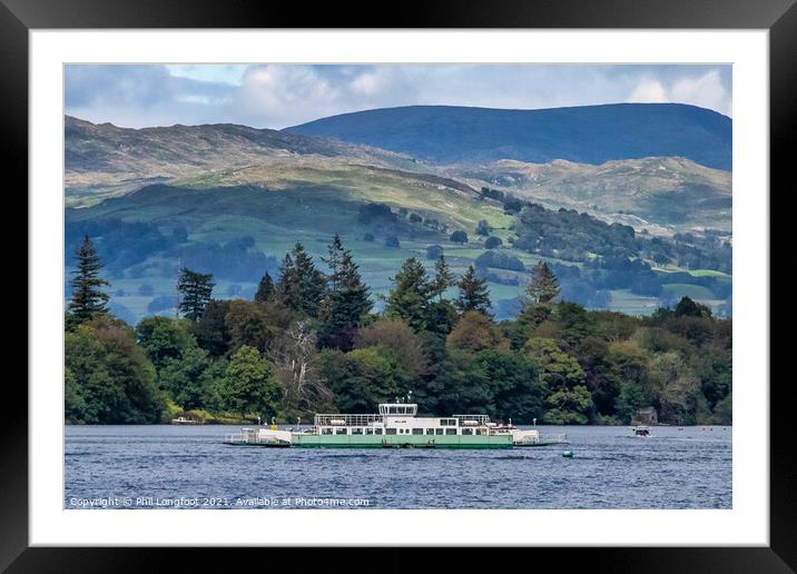 Cable pulled boat on Lake Windermere Framed Mounted Print by Phil Longfoot