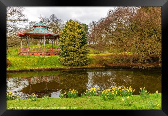 A Springtime scene in a Liverpool park Framed Print by Phil Longfoot