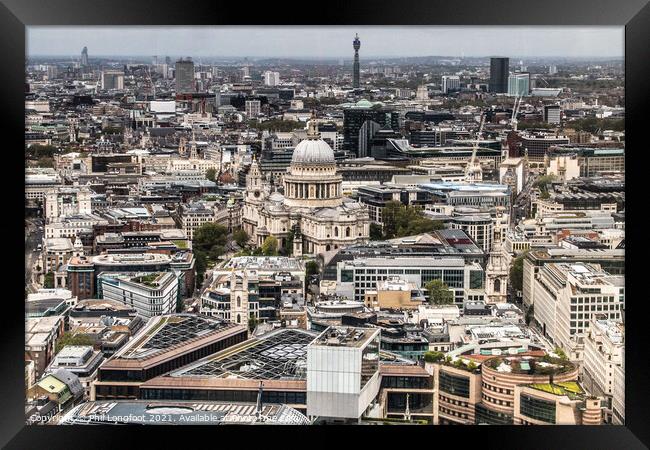 City of London from the Sky Garden Framed Print by Phil Longfoot
