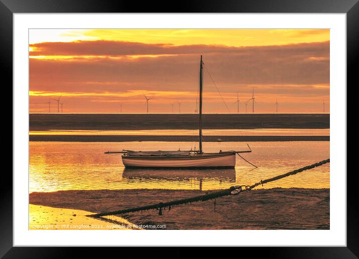 Beautiful sunset over the Irish Sea Framed Mounted Print by Phil Longfoot