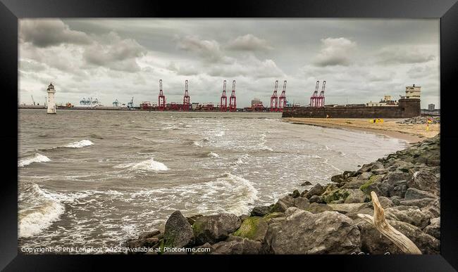 New Brighton Lighthouse and Fort Framed Print by Phil Longfoot